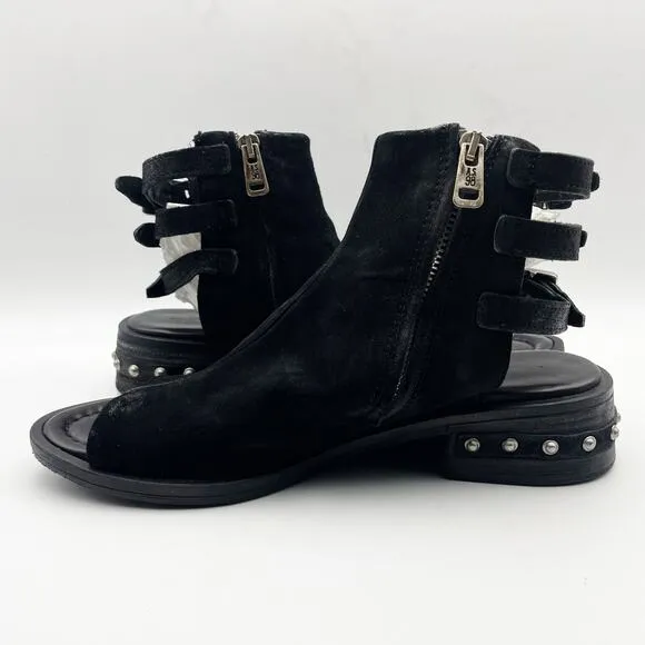 A.S. 98 Womens Gage Heeled Sandals EU 39 US 8.5-9M Black Leather NIB