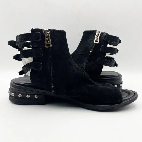 A.S. 98 Womens Gage Heeled Sandals EU 39 US 8.5-9M Black Leather NIB