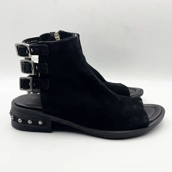 A.S. 98 Womens Gage Heeled Sandals EU 39 US 8.5-9M Black Leather NIB