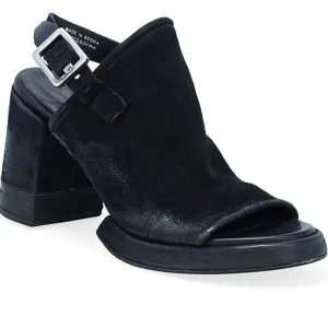 A.S.98 Malvin Size39 Women's Black brushed Suede Block Heel Sandals