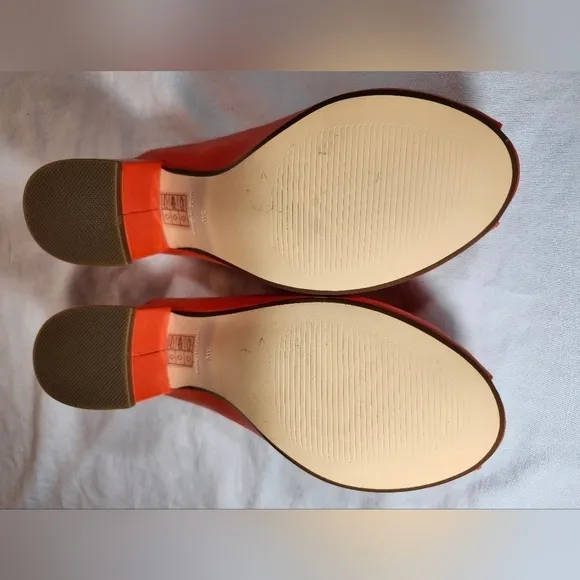 Ashro orange slides NWOT chunk heel sz 8W these a beautiful shoes