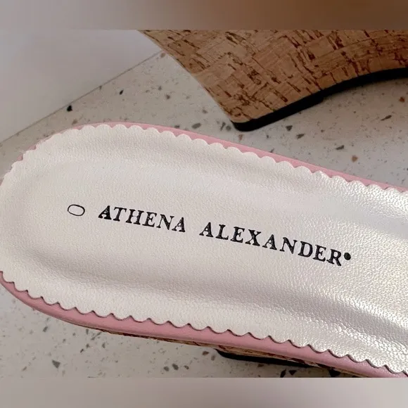 Athena Alexander Pink Flower Wedge‎ Sandals