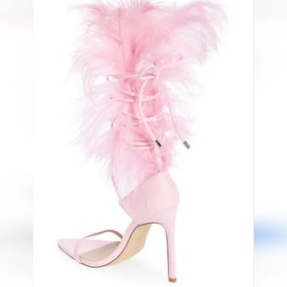 🌺Azalea Wang Cleasby Feather Heels Pink Feather Heels