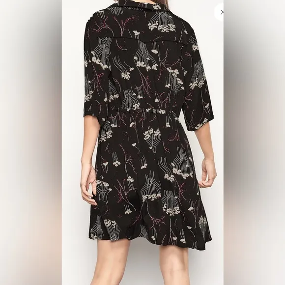 ba&amp;sh 1E18 Kyle Lady Dress noir black S 1 women US 6 floral mini 3661304965081