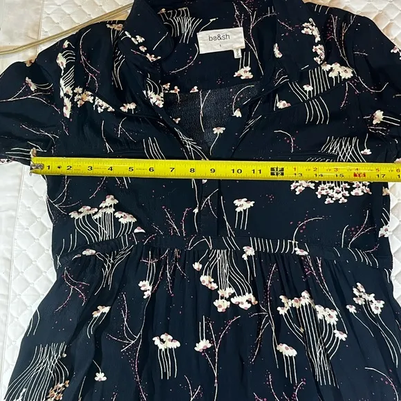 ba&amp;sh 1E18 Kyle Lady Dress noir black S 1 women US 6 floral mini 3661304965081