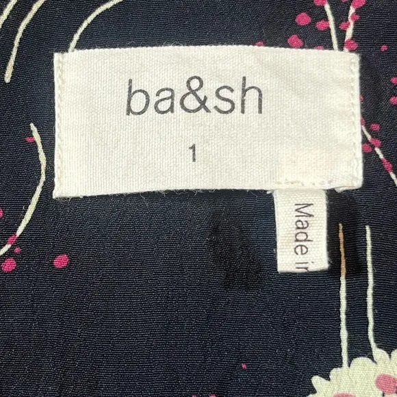 ba&amp;sh 1E18 Kyle Lady Dress noir black S 1 women US 6 floral mini 3661304965081