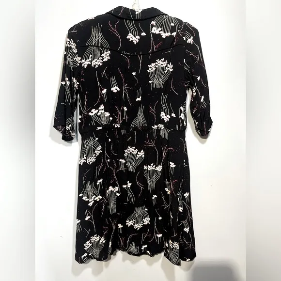 ba&amp;sh 1E18 Kyle Lady Dress noir black S 1 women US 6 floral mini 3661304965081
