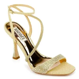 Badgley Mischka Sally Women's Rhinestone Satin Heel Sandals