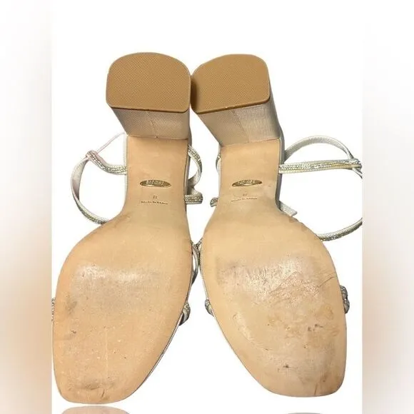 BADGLEY MISCHKARebekah Metallic Block-Heel Sandals 8