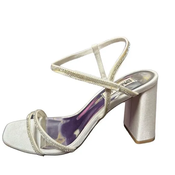 BADGLEY MISCHKARebekah Metallic Block-Heel Sandals 8