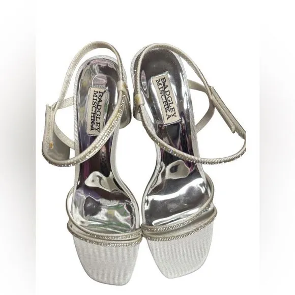 BADGLEY MISCHKARebekah Metallic Block-Heel Sandals 8