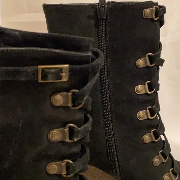 Badura black suede made with natural leather Platform shoes