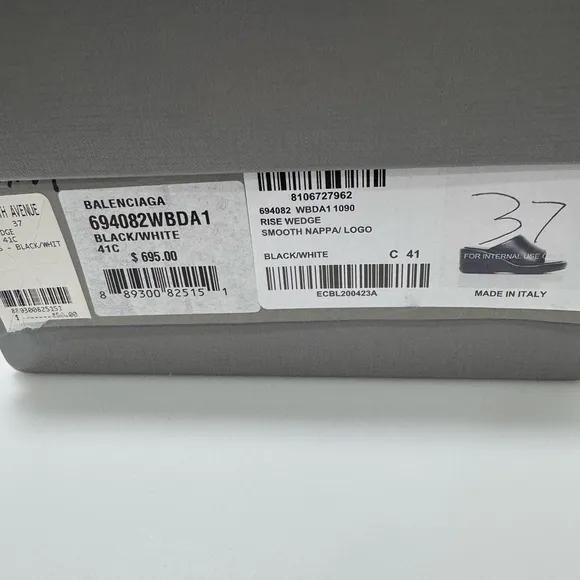 Balenciaga Rise Wedge Sandals Black Women’s Size EU 41/US 11