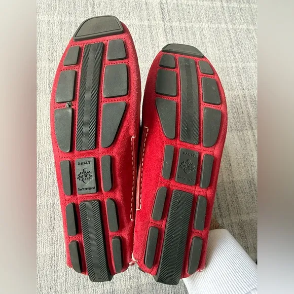 Bally Men's Red Suede Loafers
