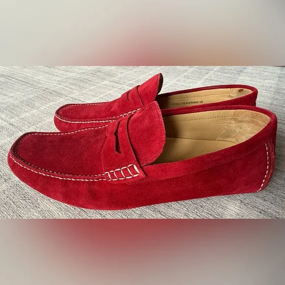 Bally Men's Red Suede Loafers