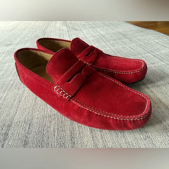 Bally Men's Red Suede Loafers