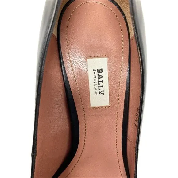 Bally Shoes Hirina 90mm Silver Hardware Black Leather Pointed Toe Pumps