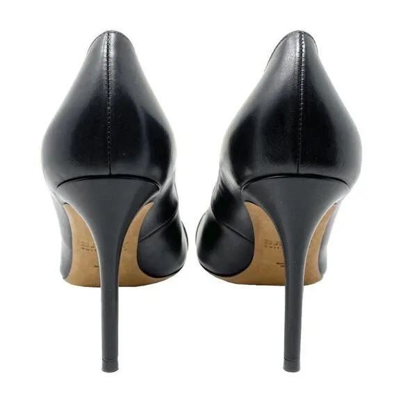 Bally Shoes Hirina 90mm Silver Hardware Black Leather Pointed Toe Pumps
