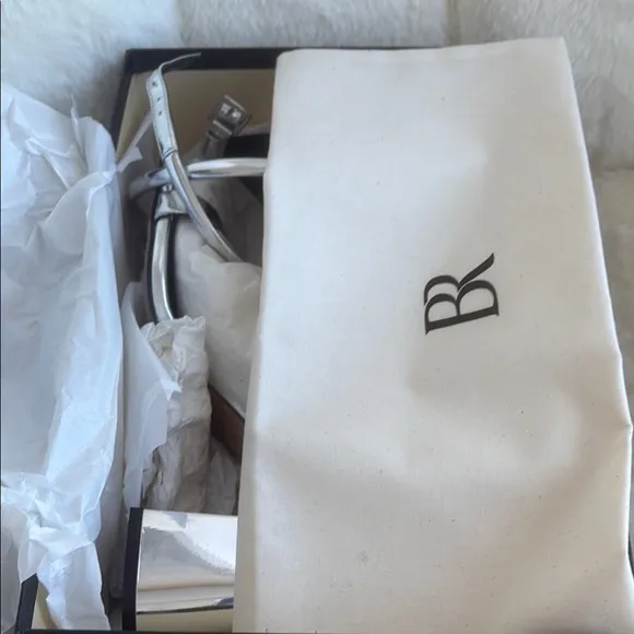 Banana Republic Silver block heel sandals 9