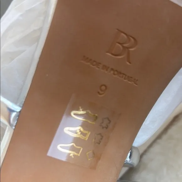 Banana Republic Silver block heel sandals 9
