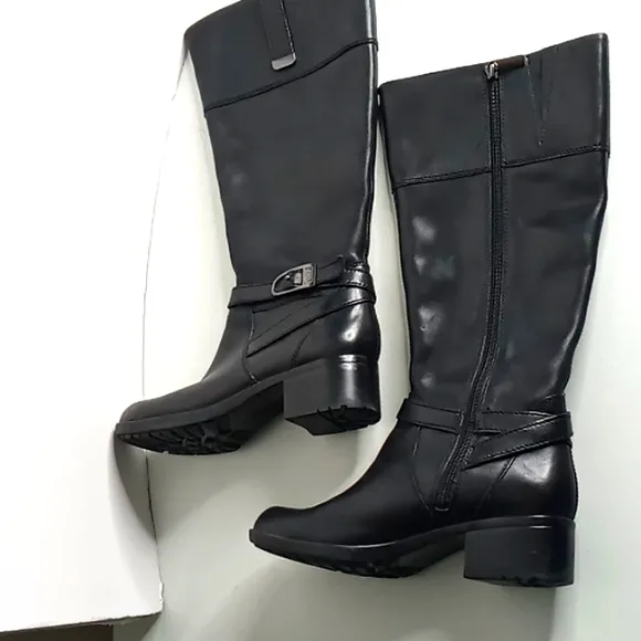 Bandolino  BD - BAYA - Tall Leather Boots w/Buckle Detail- Black - size 6M
