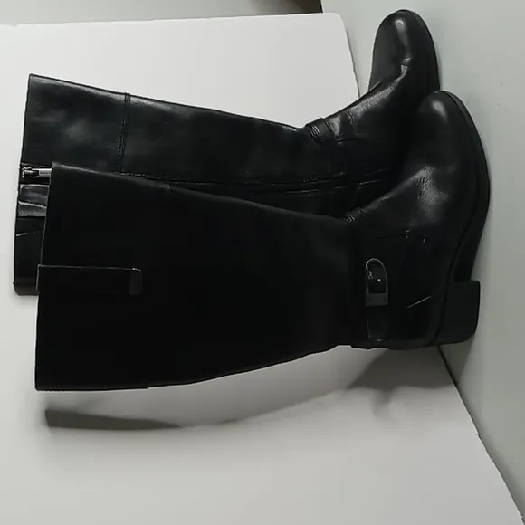 Bandolino  BD - BAYA - Tall Leather Boots w/Buckle Detail- Black - size 6M