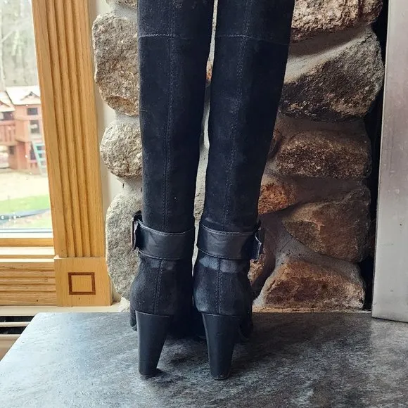 Bandolino BDellura Black Suede Knee High Boots Size 6M