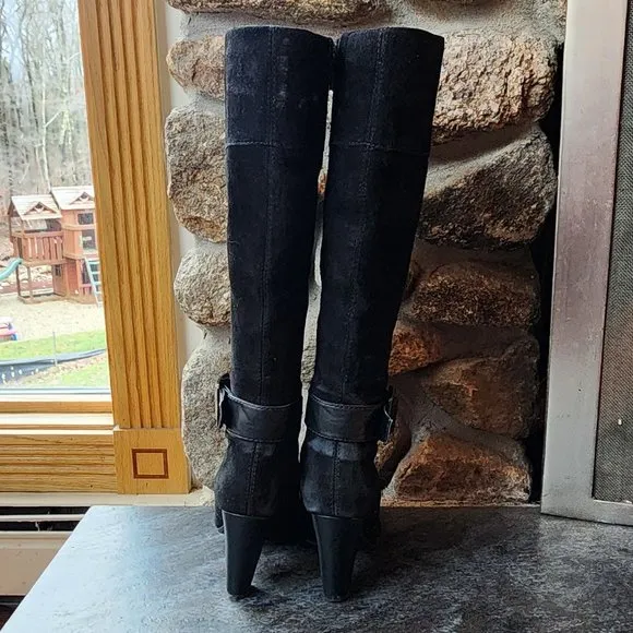 Bandolino BDellura Black Suede Knee High Boots Size 6M