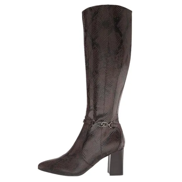 Bandolino Women's Brenda Regular Calf Knee High Boots Dark Bown Size 8 1/2