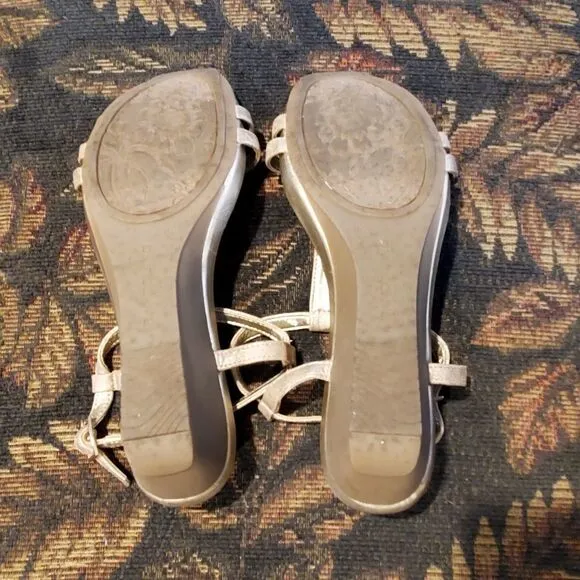 Bandolino Bohettie Gold Wedge Sandals