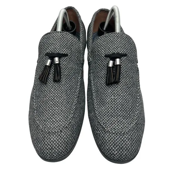 Bar III Kingston Tweed Grey Black Fabric Leather Upper Tassel Loafer Mens 9M