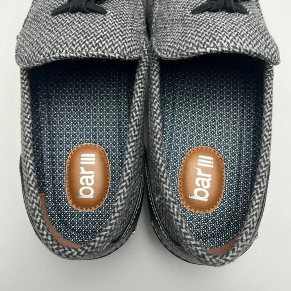 Bar III Kingston Tweed Grey Black Fabric Leather Upper Tassel Loafer Mens 9M