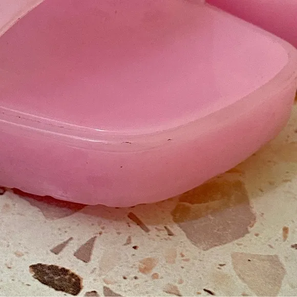 Barbie x Forever 21 Womens Size 10 Pink Platform Jelly Slides Sandals Y2K