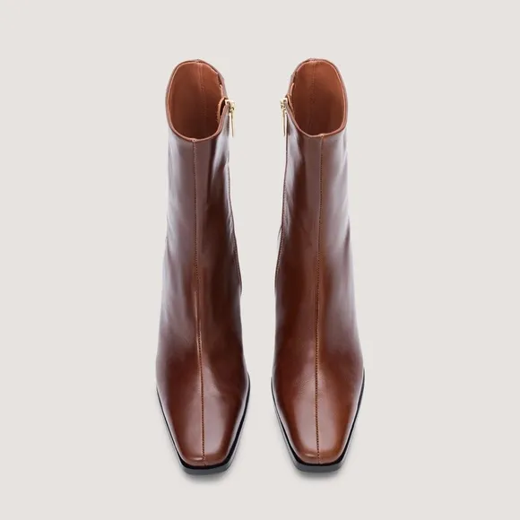 Bared Kingfisher Golden Tan Leather Heeled Boots