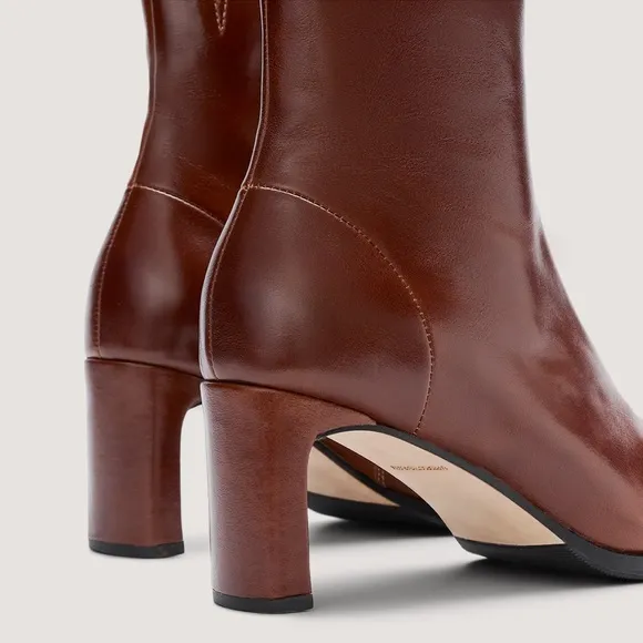 Bared Kingfisher Golden Tan Leather Heeled Boots