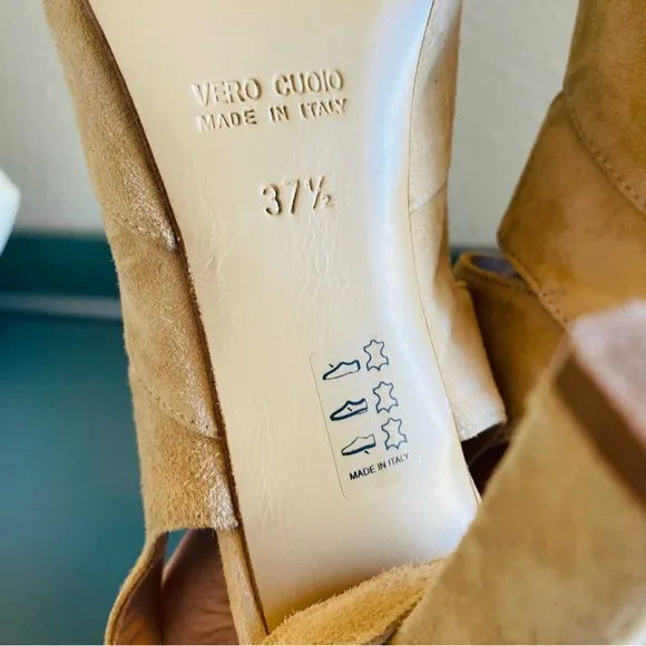 BARNEYS NEW YORK Milano Suede Ankle Wrap Heel Sandal
