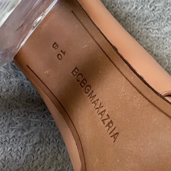 BCBGMAXAZRIA ILIA BLOCK-HEEL SANDALS Nude Leather