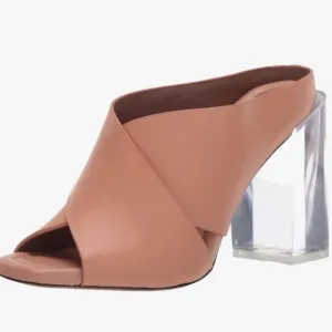 BCBGMAXAZRIA ILIA BLOCK-HEEL SANDALS Nude Leather