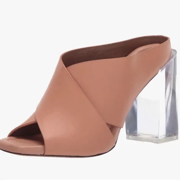 BCBGMAXAZRIA ILIA BLOCK-HEEL SANDALS Nude Leather