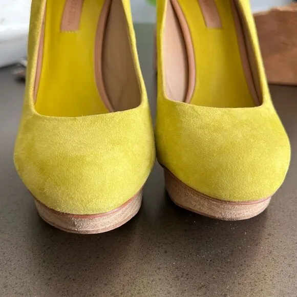 BCBGMAXAZRIA Suede Stacked Stiletto Stylish High-Heeled Shoes Size 6.5
