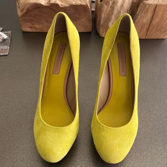 BCBGMAXAZRIA Suede Stacked Stiletto Stylish High-Heeled Shoes Size 6.5