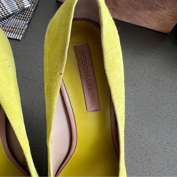 BCBGMAXAZRIA Suede Stacked Stiletto Stylish High-Heeled Shoes Size 6.5