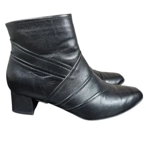 Beautifeel Lady Ankle Boots Womens US 6-6.5 EU 37 Black Leather Soft Patchwork