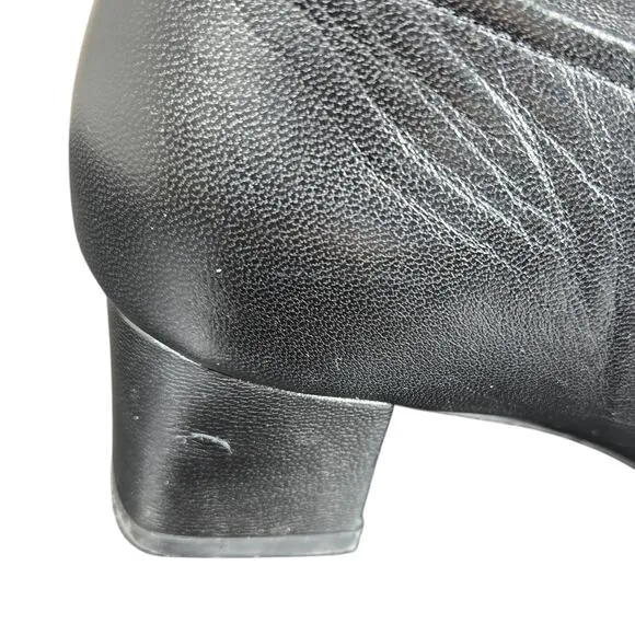 Beautifeel Lady Ankle Boots Womens US 6-6.5 EU 37 Black Leather Soft Patchwork