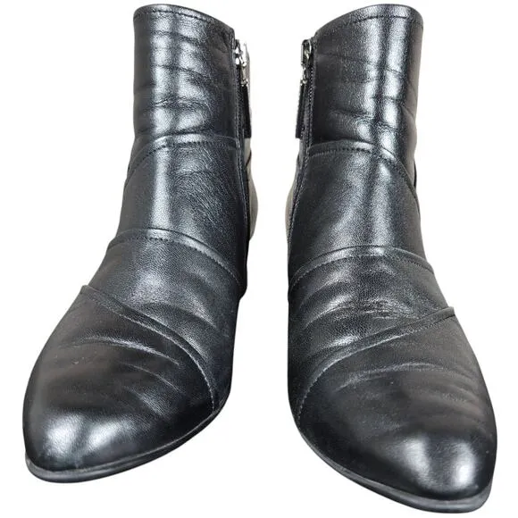 Beautifeel Lady Ankle Boots Womens US 6-6.5 EU 37 Black Leather Soft Patchwork