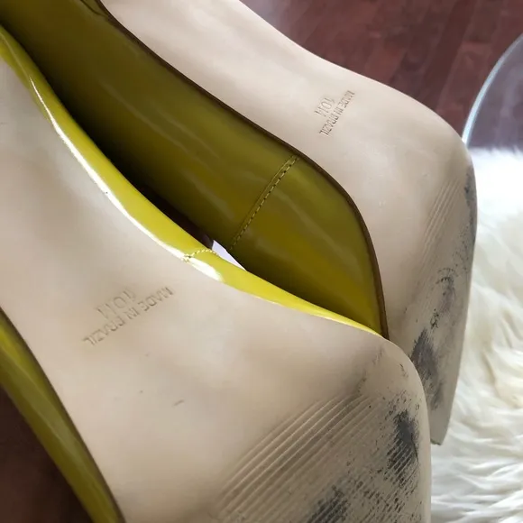 Beautiful Green Citrine Pointy Toe Leather Pumps