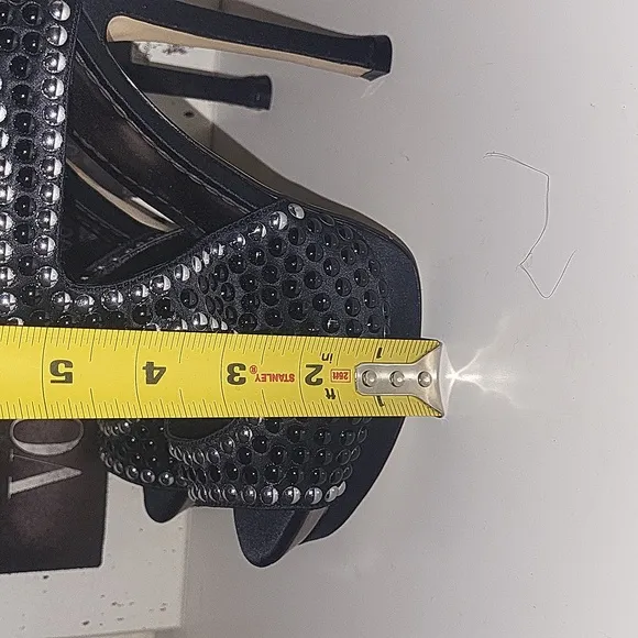 BEBE &quot;Cassandra&quot; studded cutout heel bootie sandal sz 8