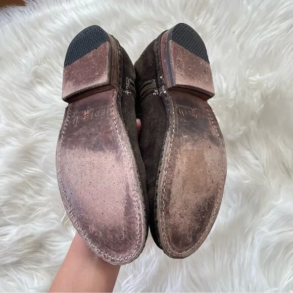 Bed Stu | Brown Suede Onyx Exposed Nails Pull-On Boots Booties Ankles 1631 6.5