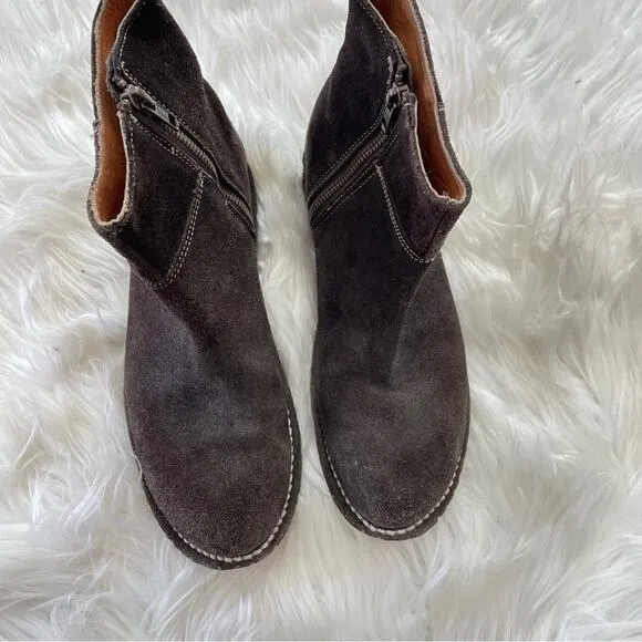 Bed Stu | Brown Suede Onyx Exposed Nails Pull-On Boots Booties Ankles 1631 6.5