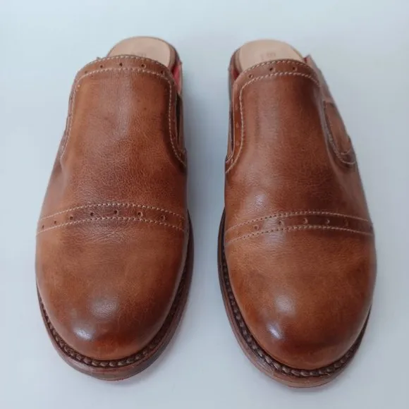 Bed Stu Cobbler Series Shoes Mules Leather Platform Heels Womens size 7.5 NEW